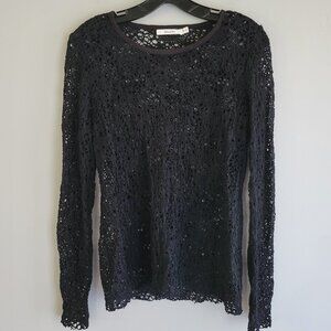 BAILEY44 Long Sleeve Black Wool Blend Top Size M